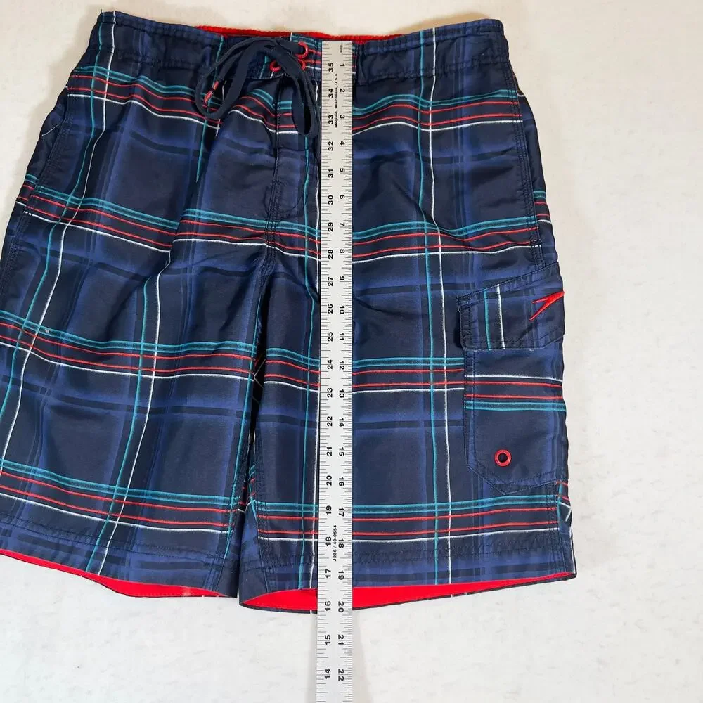 Speedo Bathing Suit Trunks Men's Small Mesh Lined Pockets Drawstring Beach Swim - Picture 9 of 14